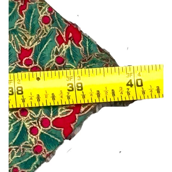 Holiday Floral Table Runner 45"x16" Christmas Themed Poinsettias & Holly Design - Picture 3 of 6